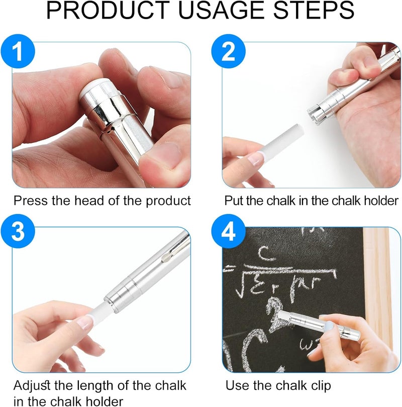Siutaga 5-Piece Aluminum Chalk Holder Set for Chalkboard Writing and Painting - Image 3